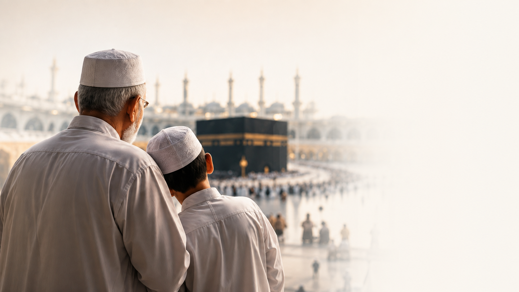 Ayah dan Anak Memandang Ka'bah - Apa Itu Badal Umroh